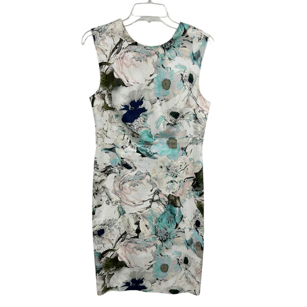 Genny Multicolor Floral Print Sleeveless Knee Length Dress US 8